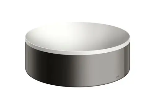 Runder Waschbeckenaufsatz von AXOR in Polished Black Chrome, ohne Hahnloch und Überlauf, mit glatter Oberfläche und klaren Konturen.